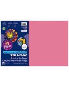 Tru-Ray Construction Paper, 50% Recycled, 12in x 18in, Shocking Pink, Pack Of 50