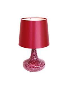 Simple Designs Mosaic Table Lamp, 14 1/4inH, Red Shade/Red Base