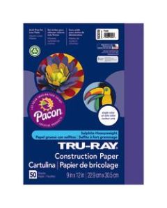 Tru-Ray Construction Paper, 50% Recycled, 9in x 12in, Purple, Pack Of 50