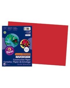 Riverside Groundwood Construction Paper, 100% Recycled, 12in x 18in, Holiday Red, Pack Of 50