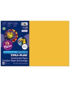 Tru-Ray Construction Paper, 50% Recycled, 12in x 18in, Gold, Pack Of 50