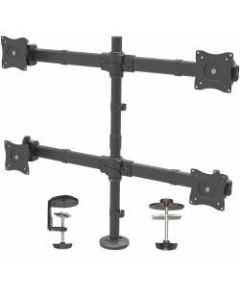 StarTech.com Desk Mount Quad Monitor Arm - 4 VESA Displays up to 27in - Ergonomic Height Adjustable Articulating Pole Mount - Clamp/Grommet