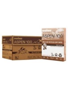 Boise ASPEN 100 Multi-Use Paper, Letter Size (8 1/2in x 11in), FSC Certified, 92 (U.S.) Brightness, 20 Lb, 100% Recycled, Ream Of 500 Sheets, Case Of 10 Reams