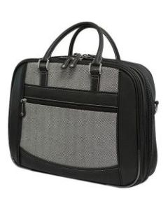 Mobile Edge ScanFast Carrying Case (Briefcase) for 16in Ultrabook - Black, White - Koskin - Herringbone - Checkpoint Friendly - Shoulder Strap - 13.5in Height x 17in Width x 5in Depth