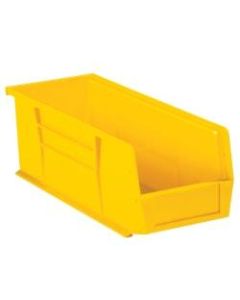 Office Depot Brand Plastic Stack & Hang Bin Boxes, Small Size, 14 3/4in x 5 1/2in x 5in, Yellow, Pack Of 12