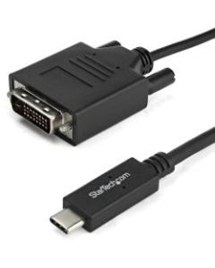 StarTech.com 6.6 ft / 2 m USB-C to DVI Cable - USB Type-C Video Adapter Cable - 1920 x 1200 - Black - 6.6 ft. / 2 m USB C to DVI cable and adapter in one - 1920 x 1200 DVI cable - Black 6.6 foot / 2 meter USB C to DVI adapter cable