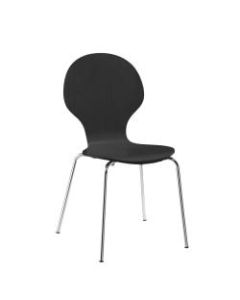DHP Bentwood Shell Chairs, Black/Silver, Set Of 2