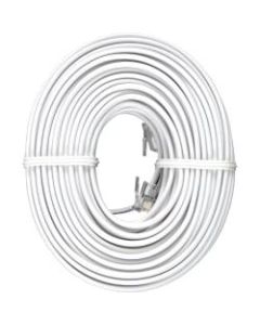 GE RJ-11 Phone Cable - 50 ft RJ-11 Phone Cable for Phone, Modem - First End: 1 x RJ-11 Male Phone - Second End: 1 x RJ-11 Male Phone - White
