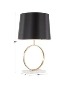 Lumisource Moon Contemporary Table Lamp, White And Gold/Black