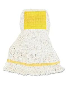 Genuine Joe GJOSWH5B, Wide Band Synthetic Blend Mophead, 1 Each, White - Synthetic Fiber, Cotton, Rayon