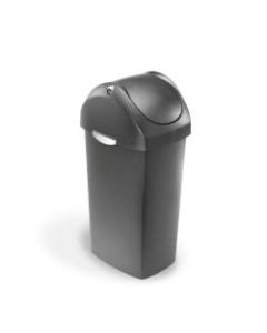 simplehuman Swing Lid Can, 15 Gallons, Gray
