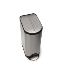 simplehuman Butterfly Step Fingerprint-Proof Trash Can, 8 Gallons, Brushed Stainless Steel