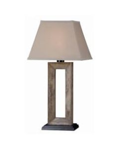 Kenroy Egress Outdoor Table Lamp, 32inH, Tan Shade/Slate Base