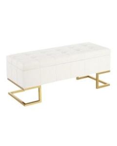 LumiSource Midas Storage Bench, Gold/White