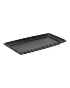 Foundry Times Square Ceramic Wide Rectangular Platters, 12in x 6in, Black, Pack Of 6 Platters