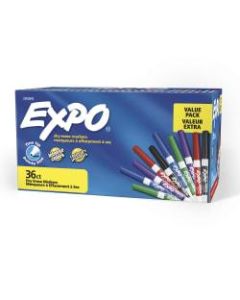 EXPO Low-Odor Dry-Erase Markers, Fine Point, Assorted Colors, Pack Of 36