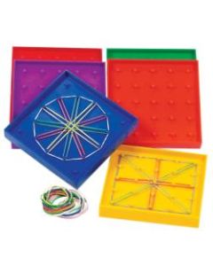 Learning Resources Double-Sided Rainbow Geoboards, Ages 5-12, Pack Of 6