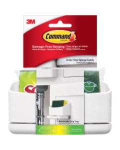 Command Under Sink Sponge Caddy - 9.4in Height x 12in Width x 7.8in Depth - White - 1 / Pack