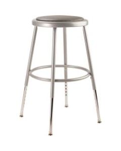 National Public Seating Adjustable Vinyl-Padded Task Stool, Gray Seat/Gray Frame, Quantity: 1