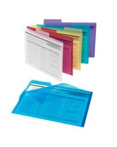 Office Depot Brand Poly Project Tab Folders, Letter Size, Assorted Colors, Pack Of 6