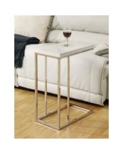 Monarch Specialties Hollow-Core Accent Table With Chrome Base, Rectangle, Glossy White