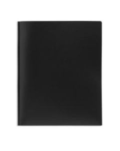 Office Depot Brand 2-Pocket Poly Folder with Prongs, Letter Size, Black