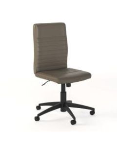 Bush Business Furniture Archive Mid-Back Ribbed Bonded Leather Office Chair, Washed Gray, Standard Delivery
