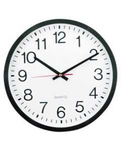 Universal Round Wall Clock, 12 5/8in, Black