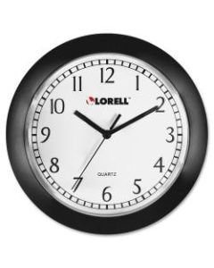 Lorell 9in Round Profile Wall Clock, Black