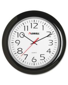 Lorell 13-1/4in Round Quartz Wall Clock, Black