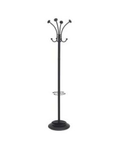 Alba Four Double Peg Coat Stand - 8 Pegs - for Coat, Clothes - Black - 1 Each