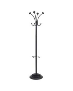 Alba Four Double Peg Coat Stand - 8 Pegs - for Coat, Clothes - Black - 1 Each