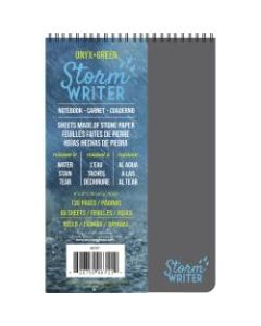 Roaring Spring Storm Writer Notebook - Twin Wirebound - 4in x 6in - 65 Sheets - Water Resistant, Stain Resistant - 1Each