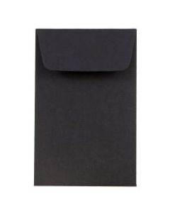 JAM Paper Coin Envelopes, #1, Gummed Seal, Black, Pack Of 25