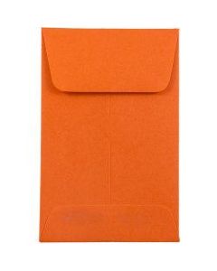 JAM Paper Coin Envelopes, #1, Gummed Seal, Orange, Pack Of 25