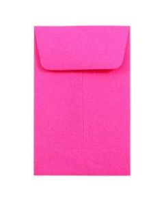 JAM Paper Coin Envelopes, #1, Gummed Seal, Fuchsia Pink, Pack Of 25