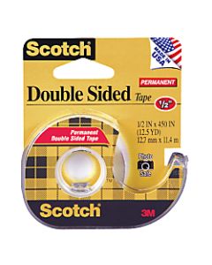 Scotch 137 Photo-Safe Double-Sided Tape In Dispenser, 1/2in x 450in, Clear