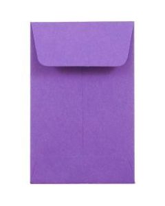 JAM Paper Coin Envelopes, #1, Gummed Seal, Purple, Pack Of 25