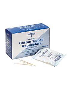 Medline Cotton Tip Applicators, 3in, Nonsterile, White, Box Of 1000