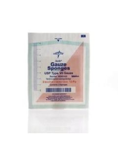 Medline Sterile Woven Gauze Sponges, 12-Ply, 3in x 3in, White, Box Of 80