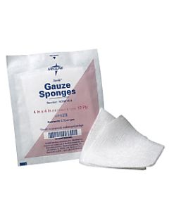 Medline Sterile Gauze Sponges, 4in x 4in, 12-Ply, Box Of 50