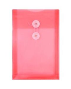 JAM Paper Open-End Plastic Envelopes, 6 1/4in x 9 1/4in, Red, Pack Of 12