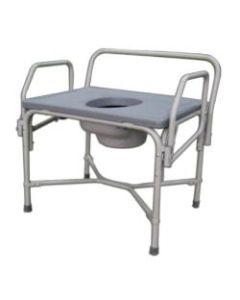 Medline Steel Bariatric Drop-Arm Commode, Gray