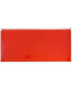 JAM Paper #10 Plastic Envelopes, Zipper Closure, Red, Pack Of 12