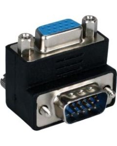 QVS VGA HD15 Up-Angle Male to Female Video Adaptor - 1 x HD-15 Male VGA - 1 x HD-15 Female VGA - Gold-flash Connector