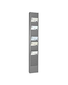 Steelmaster Vertical Heavy-Duty Swipe Card Rack, 40 Pockets, 18.78in x 2.9in x 1in, Gray