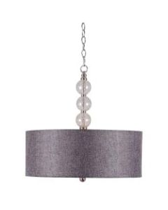 Kenroy Home Maya 3-Light Pendant Lamp, Crackle Glass Shade/Brushed Steel Base