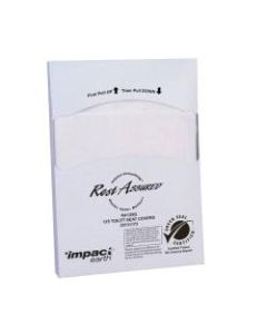 Impact Rest Assured Impact Earth Seat Covers, 100% Recycled, White, 125 Covers Per Pack, Case Of 40 Packs