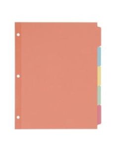 Avery Plain Tab Write-On Dividers, 8 1/2in x 11in, Multicolor, 5-Tab, Case Of 36