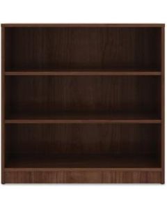 Lorell Laminate Bookcase, 3-Shelf, 36inH, Walnut